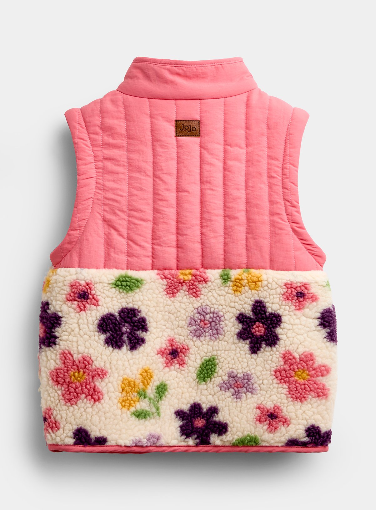 JOJO MAMAN BÉBÉ 2 In 1 Bold Flower Fleece Gilet Jacket Cream 18-24 months - Image 5 thumbnail
