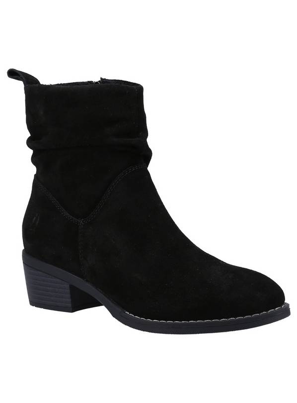 HUSH PUPPIES Iris Ruched Ankle Boots Black 3