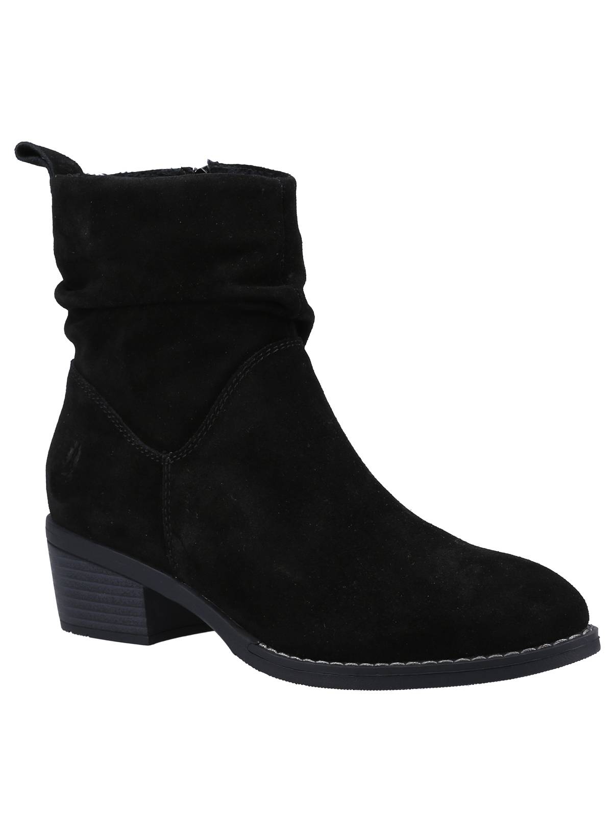 HUSH PUPPIES Water Resistant Ruched Iris Ankle Boots Black 6 - Image 1