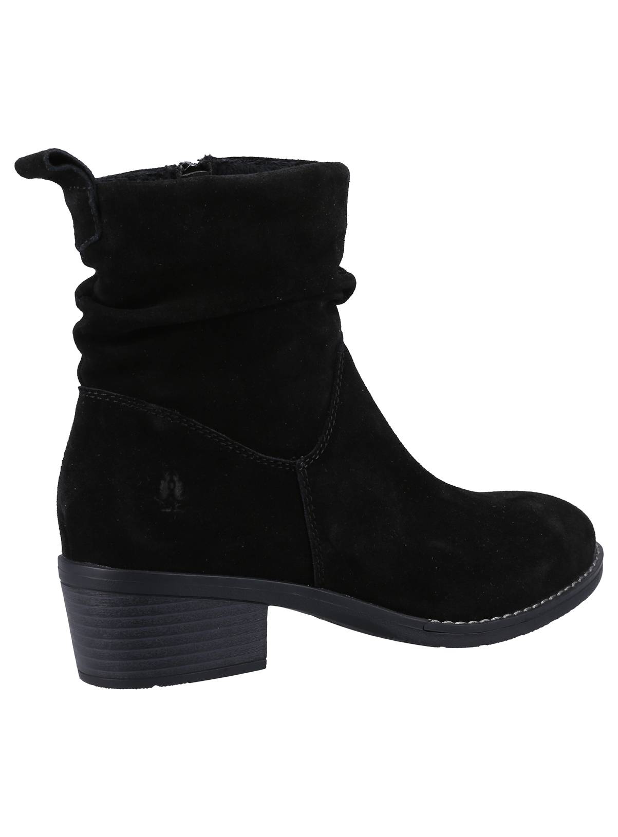 HUSH PUPPIES Water Resistant Ruched Iris Ankle Boots Black 6 - Image 2