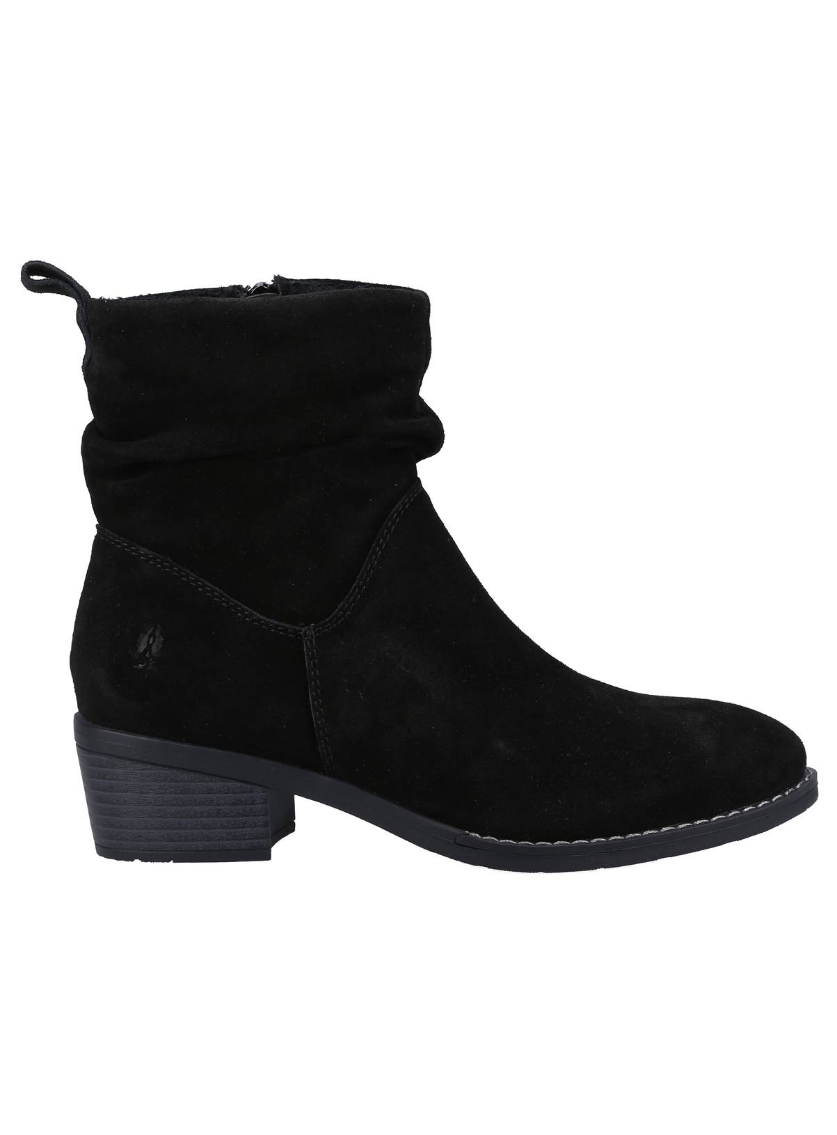 HUSH PUPPIES Water Resistant Ruched Iris Ankle Boots Black 6 - Image 4