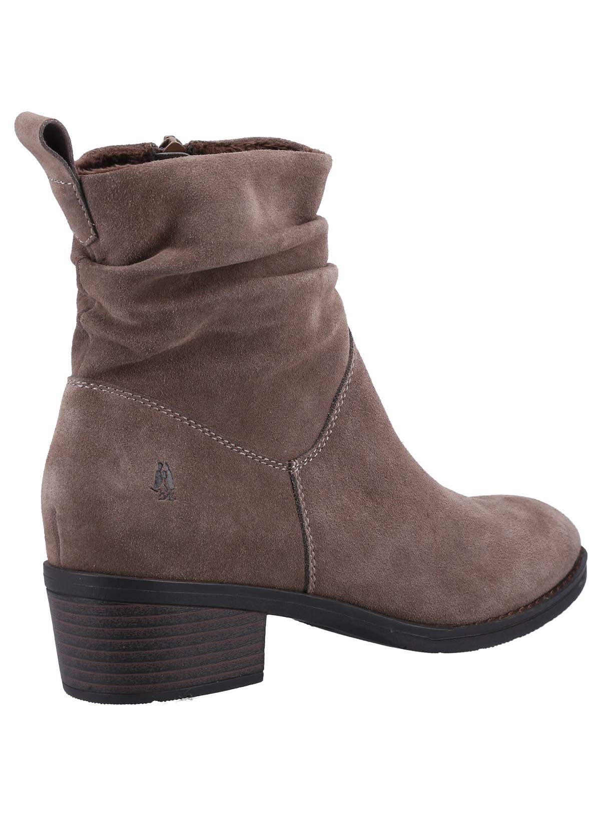 HUSH PUPPIES Water Resistant Ruched Iris Ankle Boots Taupe 4 - Image 2