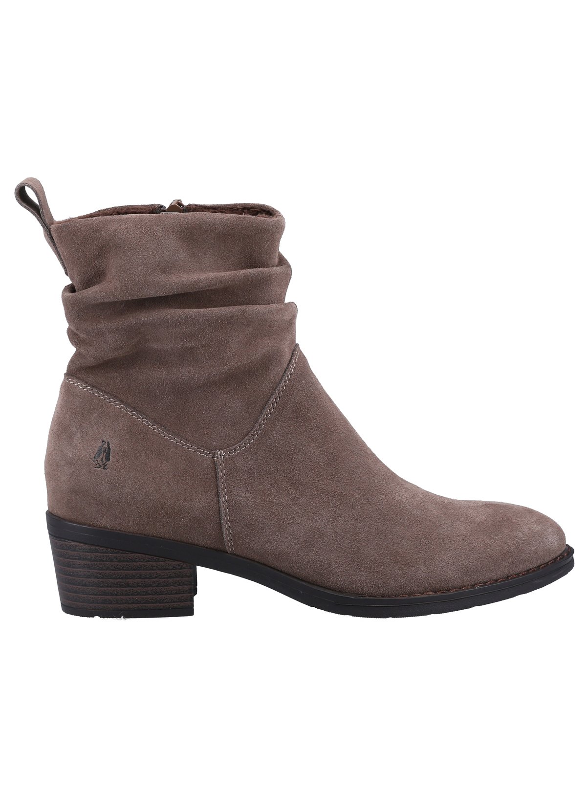HUSH PUPPIES Water Resistant Ruched Iris Ankle Boots Taupe 4 - Image 4 thumbnail