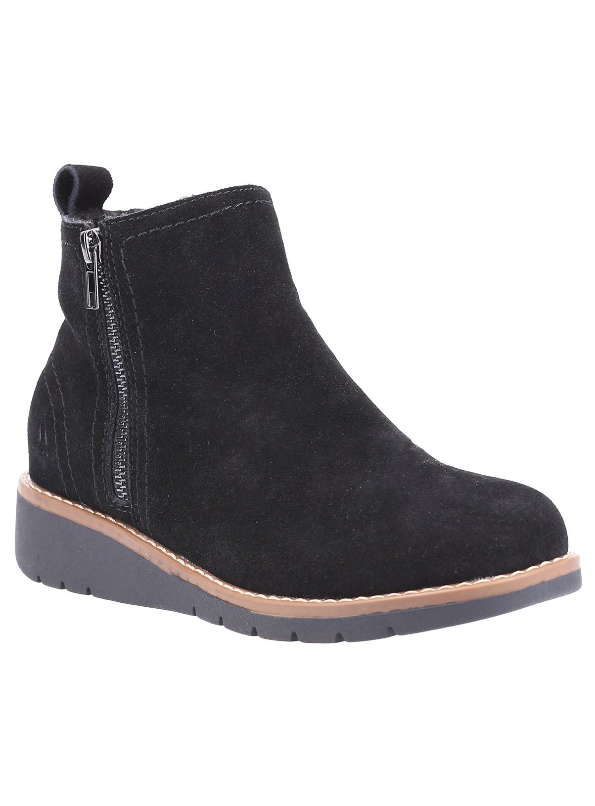 HUSH PUPPIES Water Resistant Suede Libby Ankle Boots Black 7 - Image 1 thumbnail