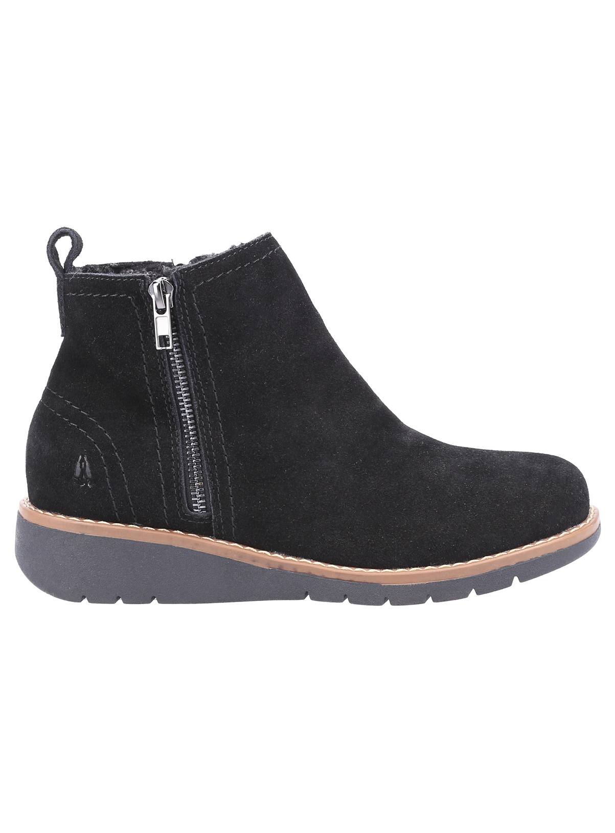HUSH PUPPIES Water Resistant Suede Libby Ankle Boots Black 7 - Image 4