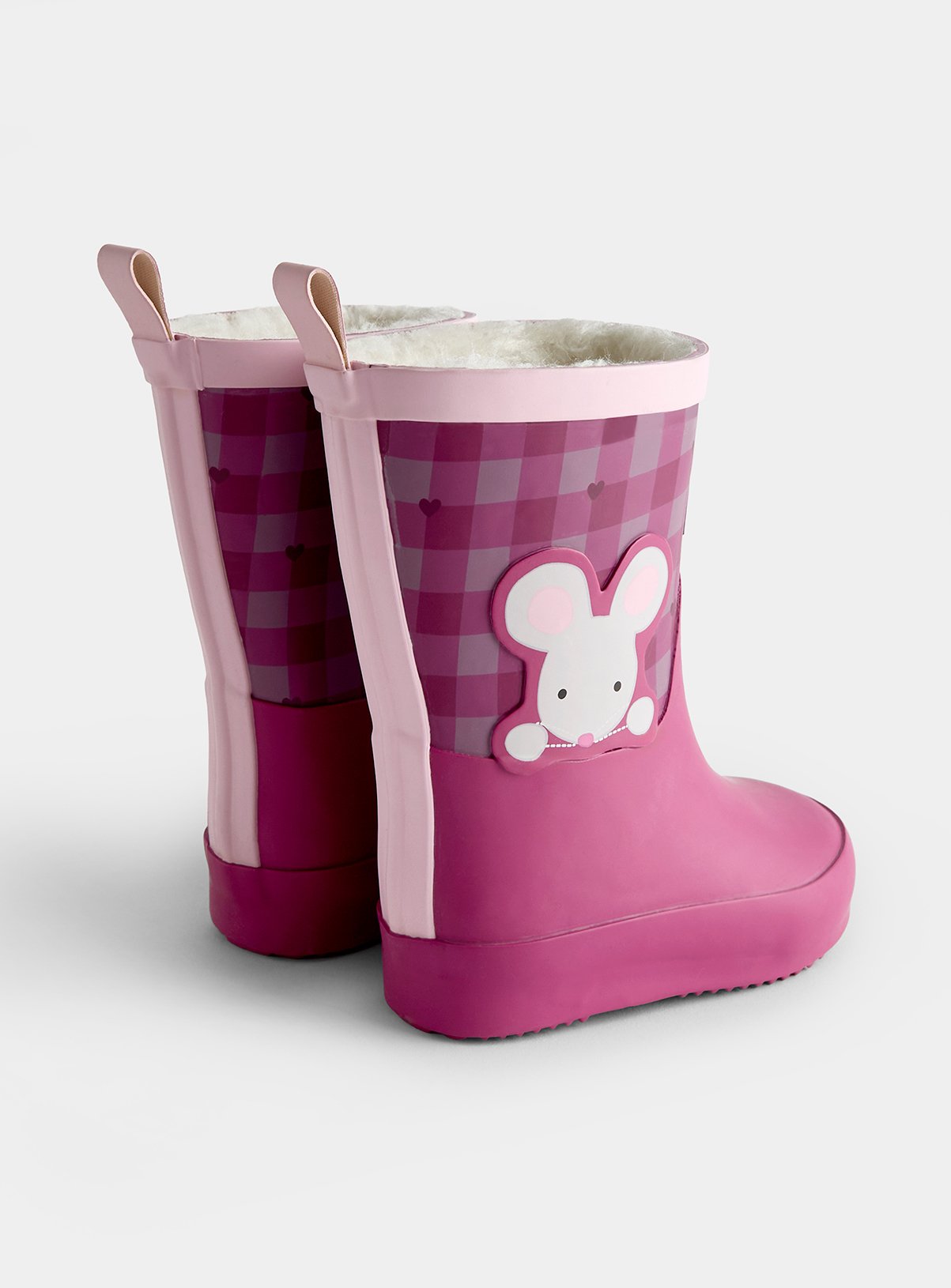 JOJO MAMAN BÉBÉ Gingham Mouse Wellies Berry Red 7 Infant - Image 2 thumbnail