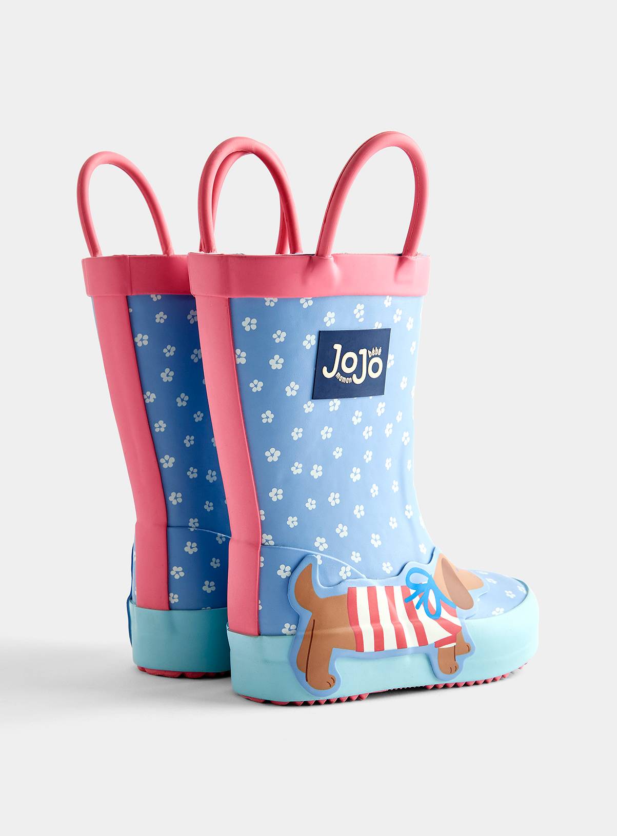 JOJO MAMAN BÉBÉ Dachshund Wellies Mid Blue 7 Infant - Image 2