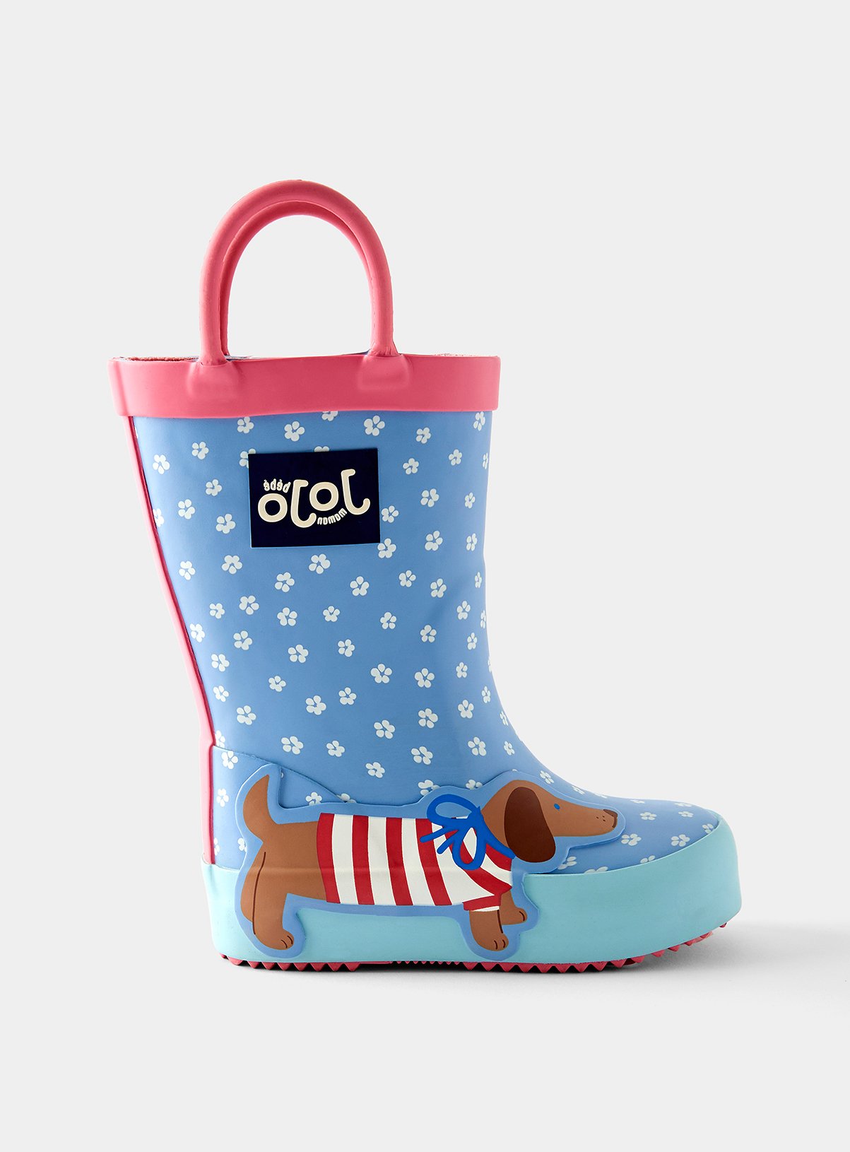 JOJO MAMAN BÉBÉ Dachshund Wellies Mid Blue 7 Infant - Image 4 thumbnail