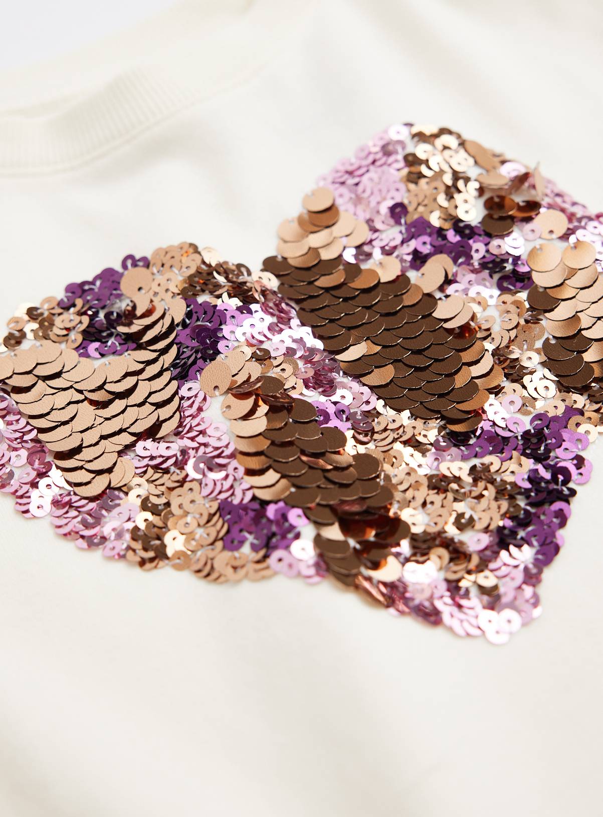 Cream Short Sleeve Sequin T-Shirt 12 years - Image 2