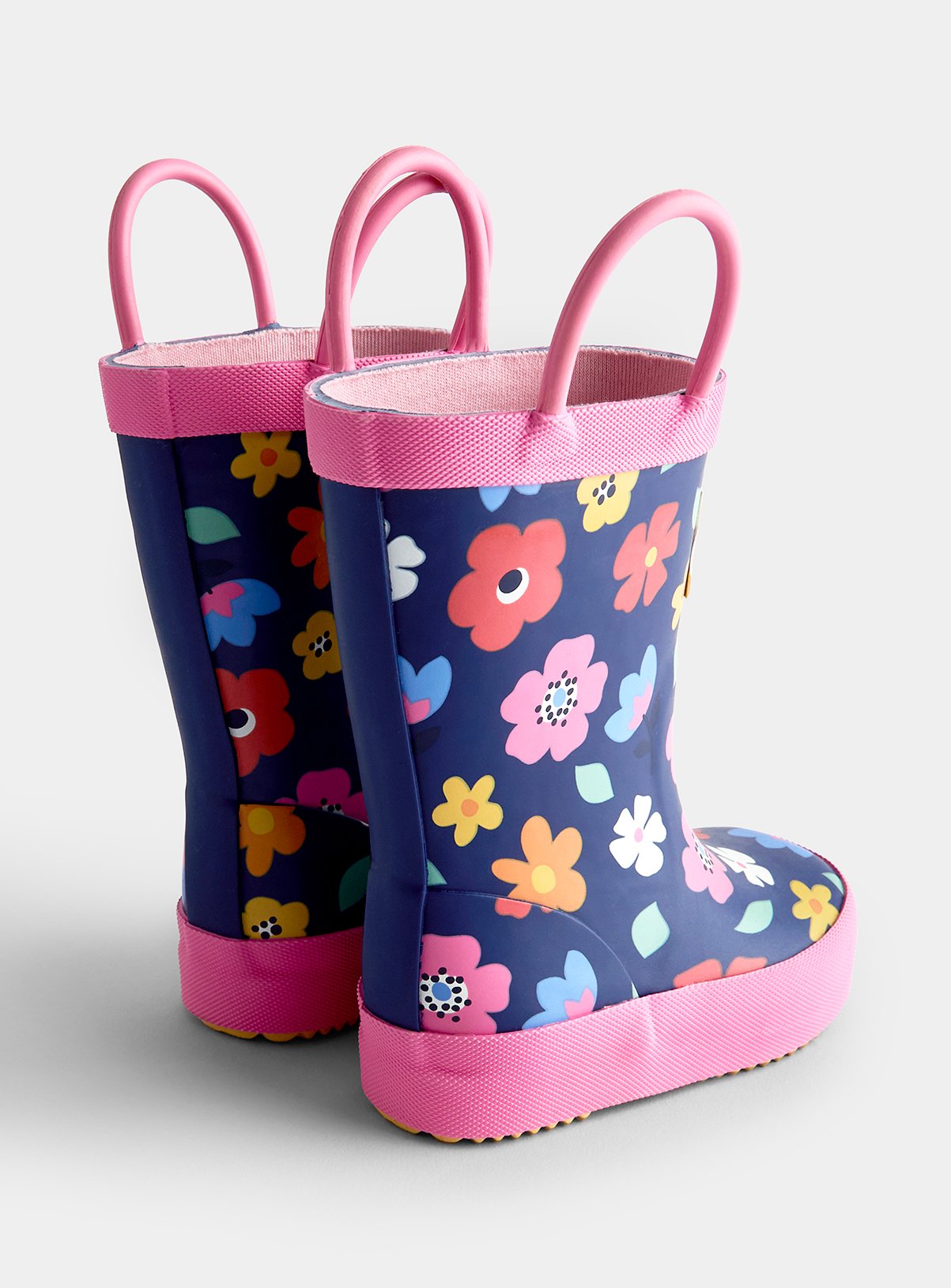 JOJO MAMAN BÉBÉ Flower Handle Wellies Navy Blue 5 Infant - Image 2 thumbnail