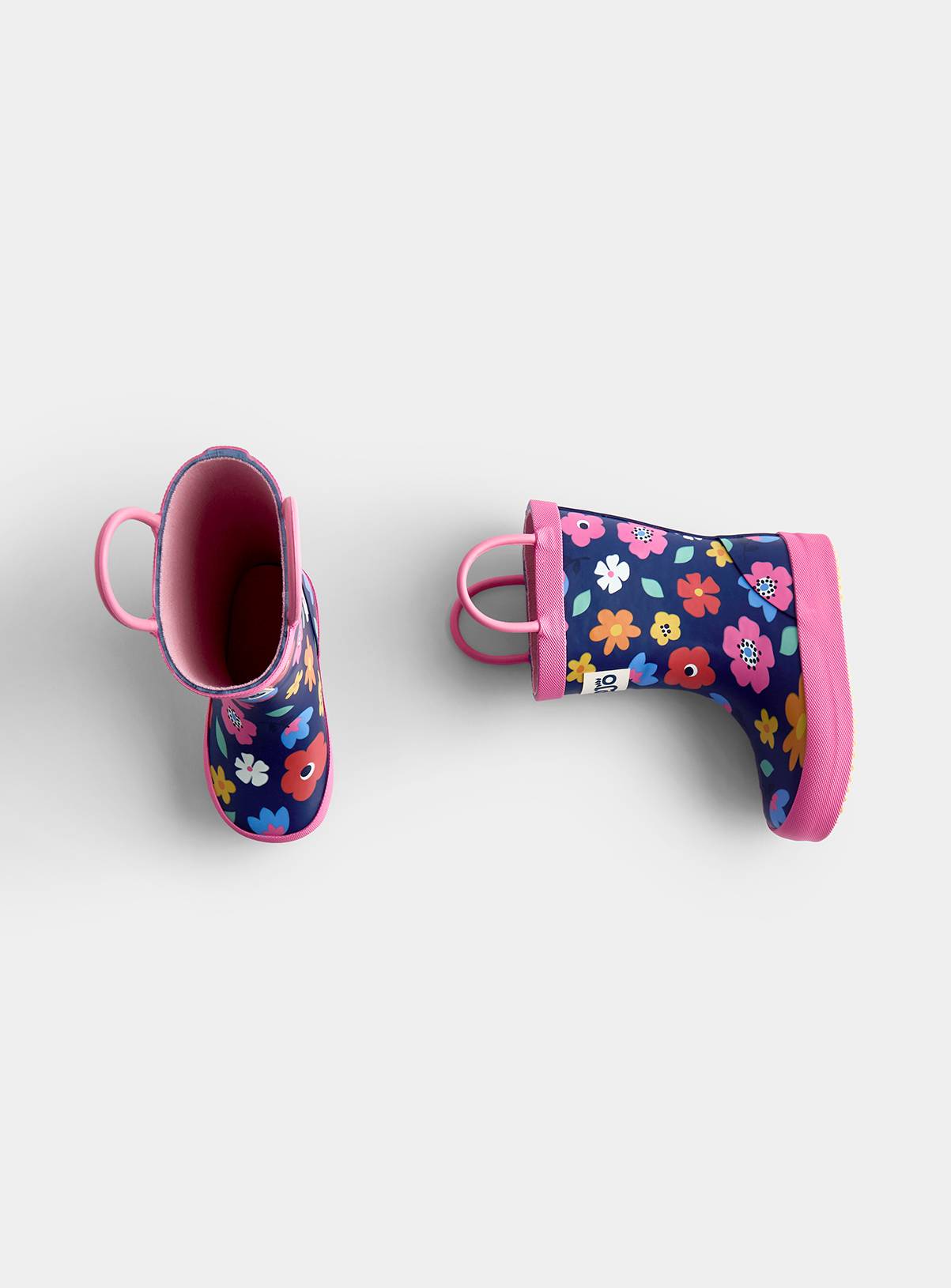 JOJO MAMAN BÉBÉ Flower Handle Wellies Navy Blue 5 Infant - Image 3