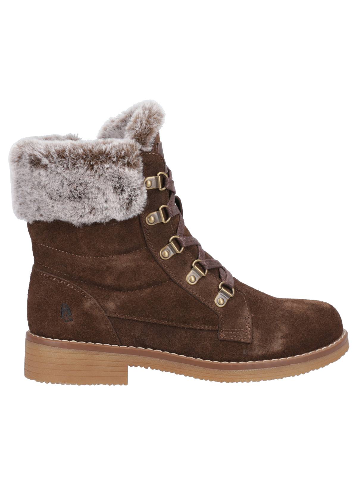 HUSH PUPPIES Water Resistant Wide Fit Florence Boots Brown 6 - Image 4