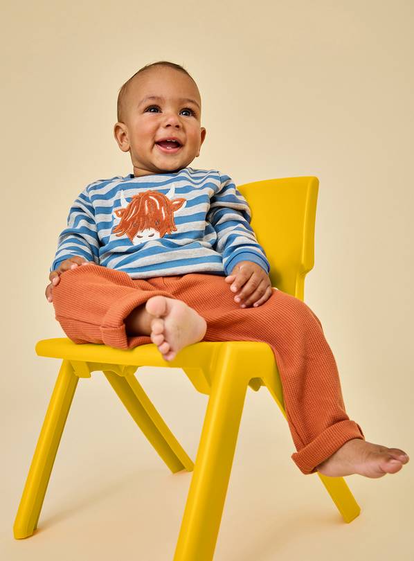 JOJO MAMAN BÉBÉ Highland Cow Sweatshirt and Trouser Set Rust 6-12 months