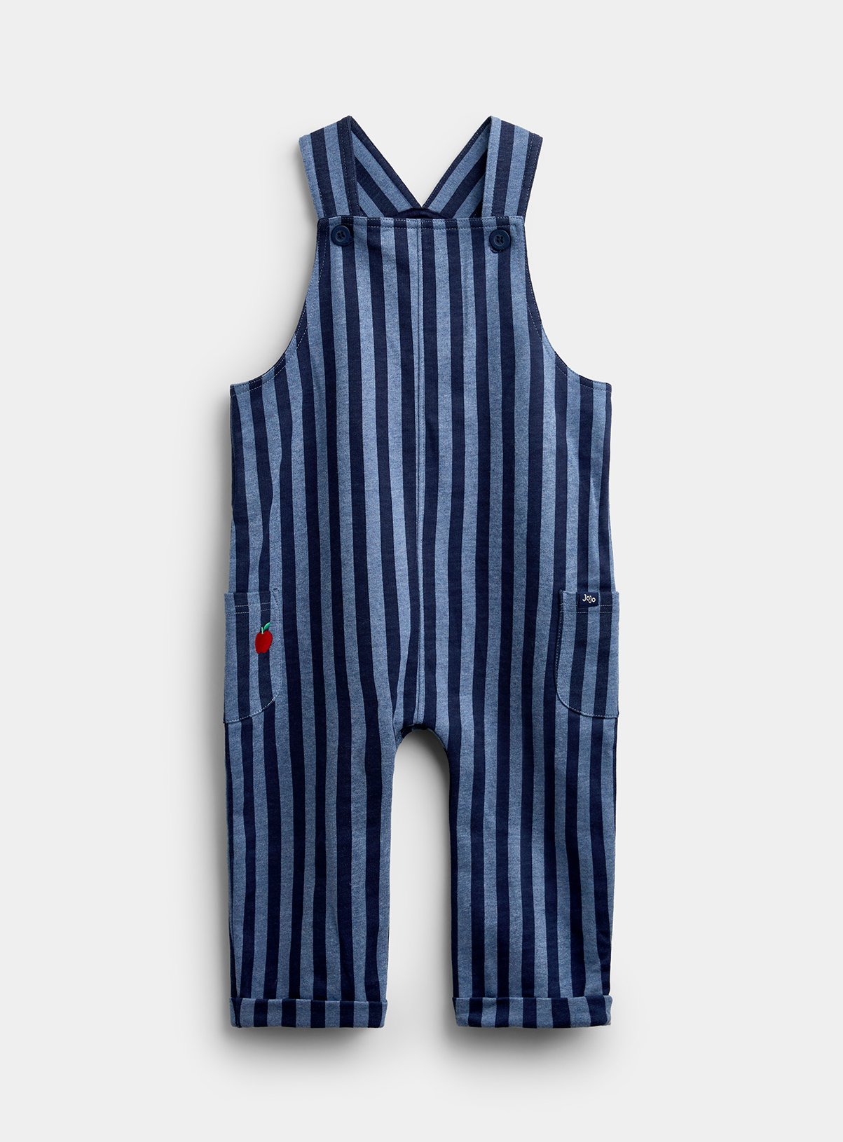 JOJO MAMAN BÉBÉ 2 Piece Striped Dungarees and Top Set Navy Blue 3-4 Years - Image 3 thumbnail