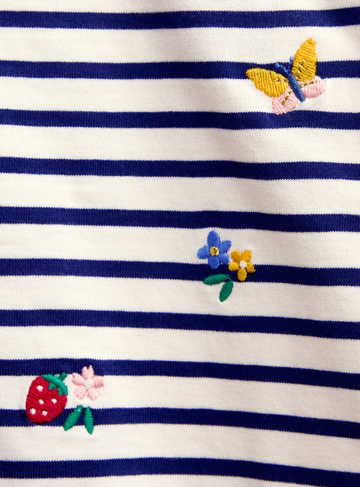 JOJO MAMAN BÉBÉ Fruit and Butterfly Embroidered Top Navy Blue 18-24 months - Image 4 thumbnail