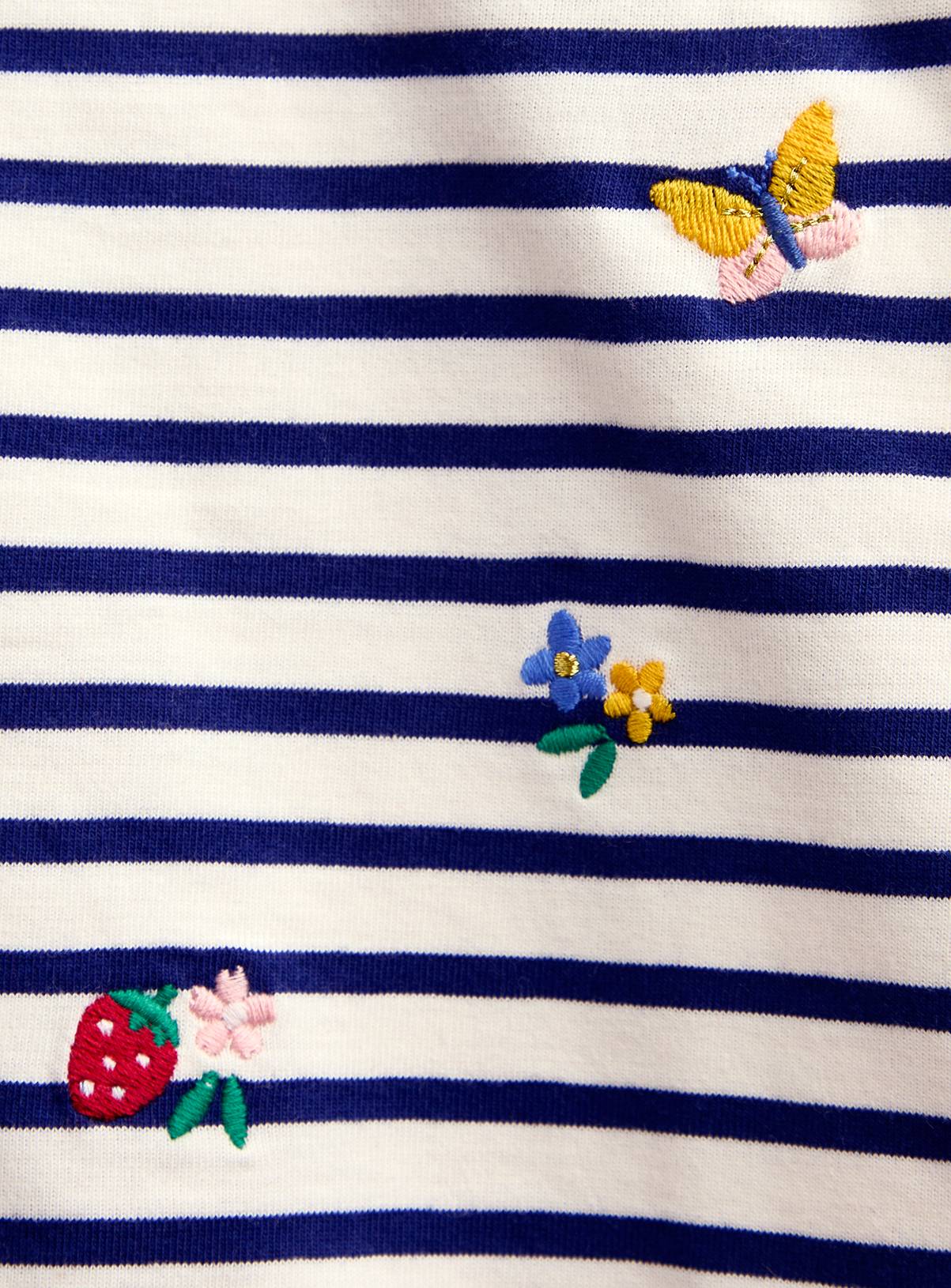 JOJO MAMAN BÉBÉ Fruit and Butterfly Embroidered Top Navy Blue 18-24 months - Image 4
