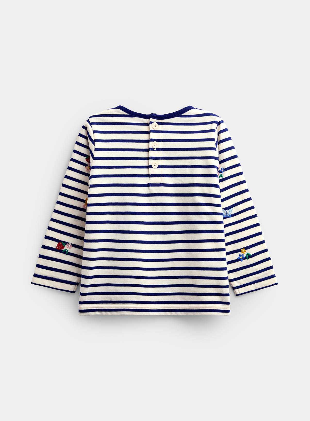 JOJO MAMAN BÉBÉ Fruit and Butterfly Embroidered Top Navy Blue 18-24 months - Image 5