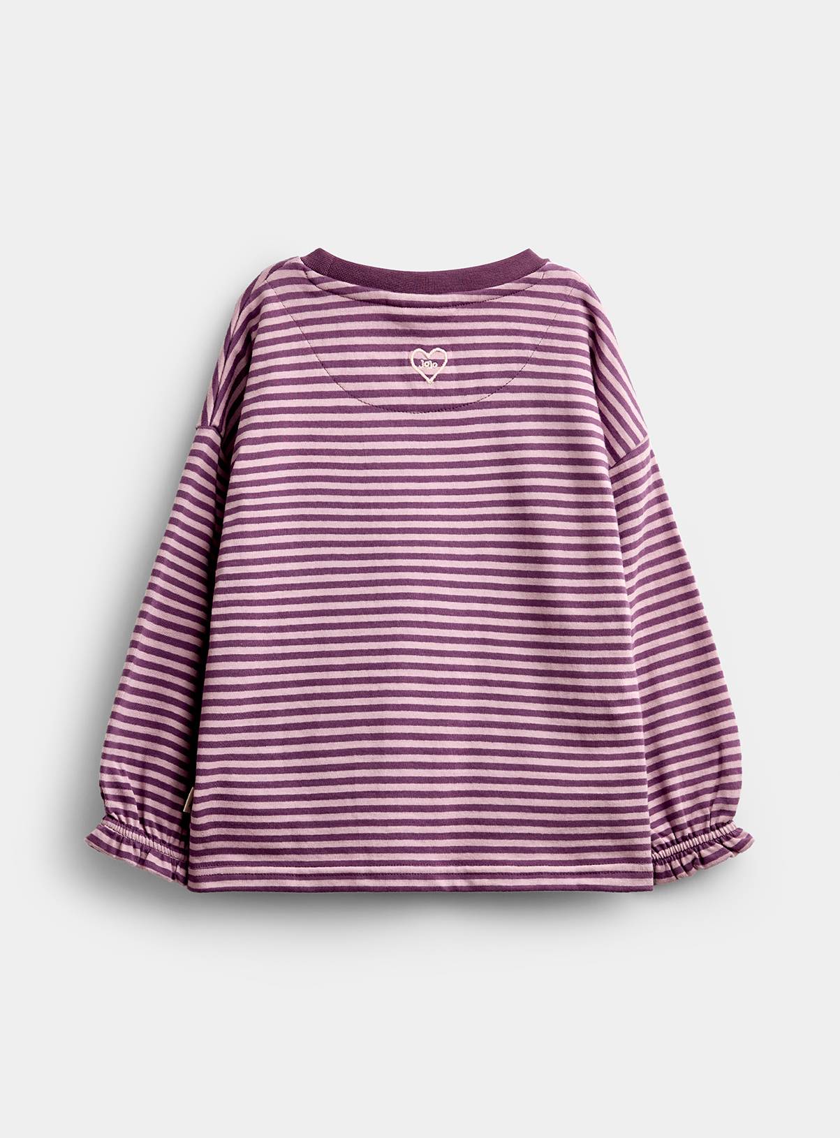JOJO MAMAN BÉBÉ Fairy Mushroom Striped Top Plum 3-4 Years - Image 3