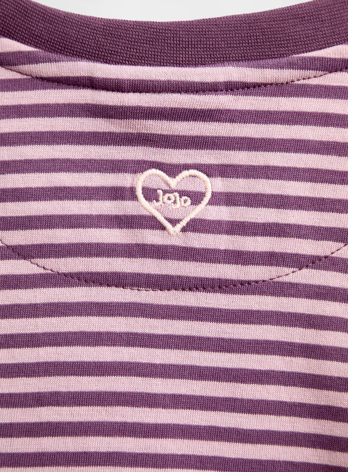 JOJO MAMAN BÉBÉ Fairy Mushroom Striped Top Plum 3-4 Years - Image 4