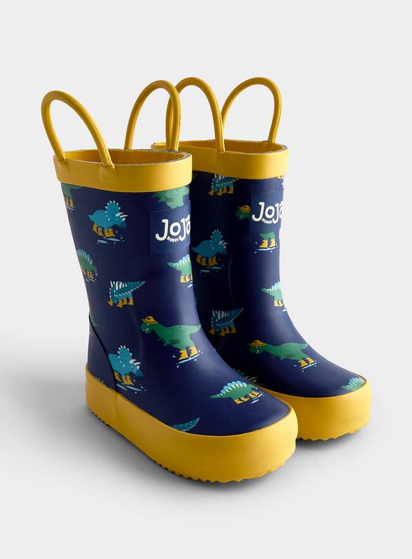 JOJO MAMAN BÉBÉ Dinosaur Wellies Mustard Yellow 3 Infant