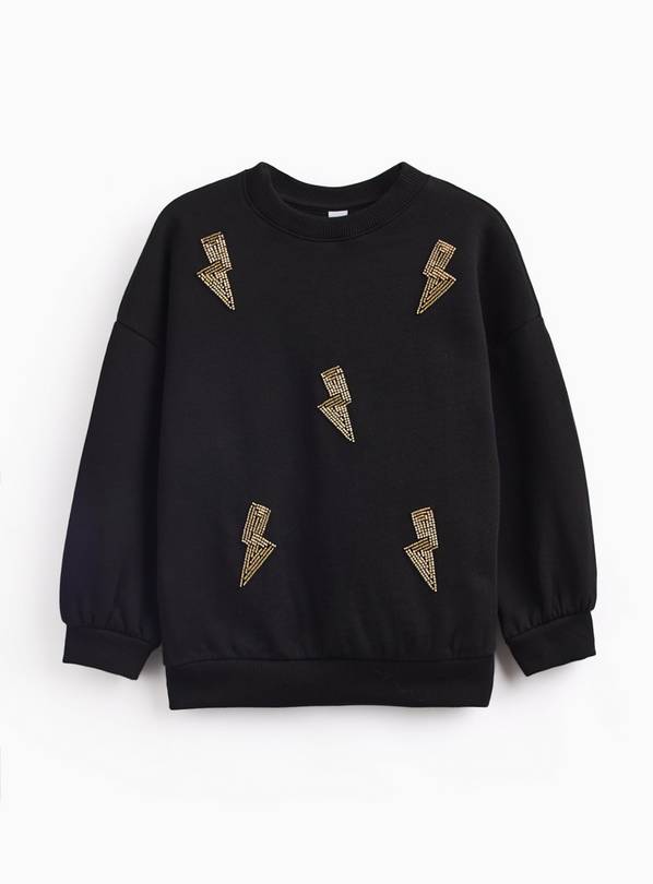 Black Lightning Bolt Crewneck Sweatshirt 9 years