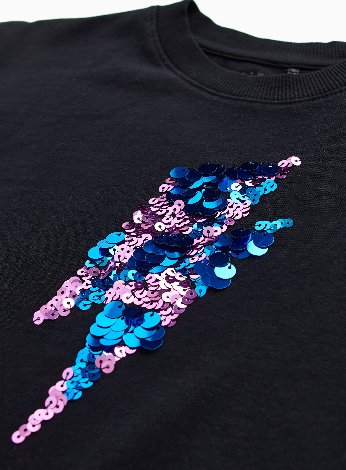 Black Sequin Lightning Bolt T-Shirt 11 years - Image 2 thumbnail
