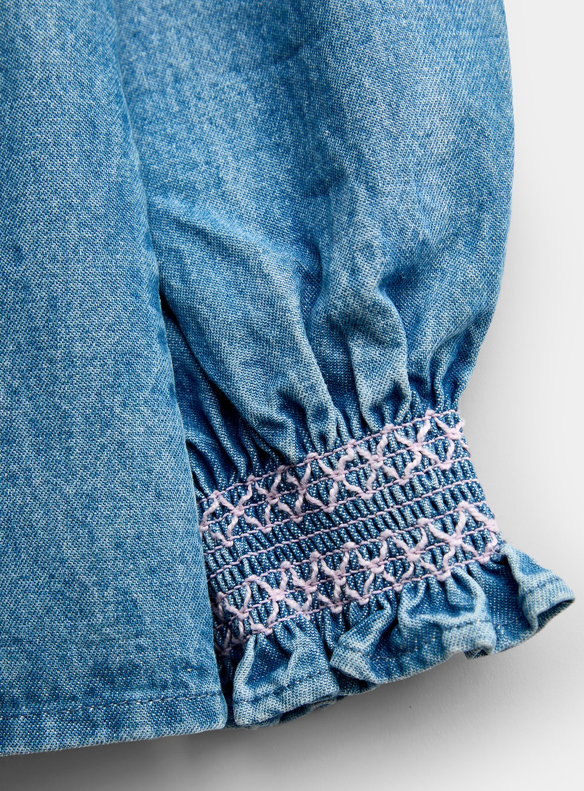 JOJO MAMAN BÉBÉ Embroidered Shirt Denim Blue 18-24 months - Image 3 thumbnail