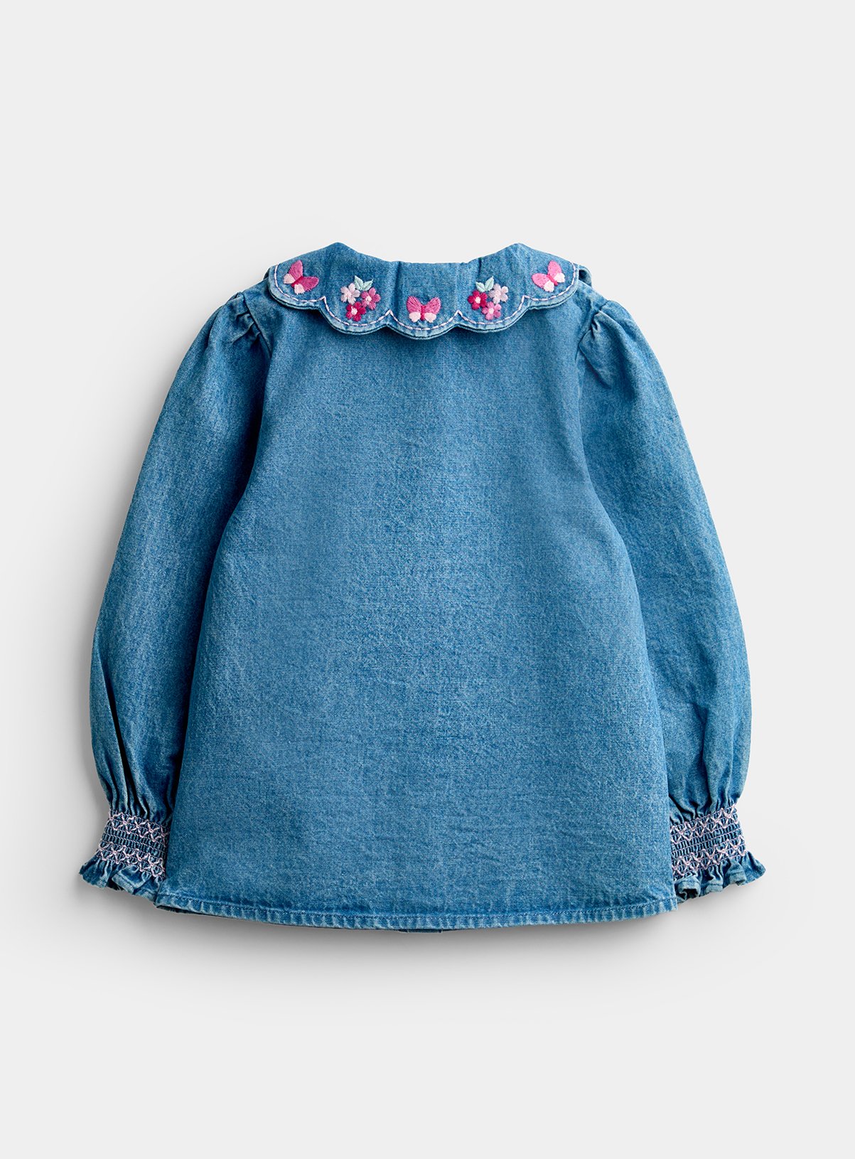 JOJO MAMAN BÉBÉ Embroidered Shirt Denim Blue 18-24 months - Image 4 thumbnail