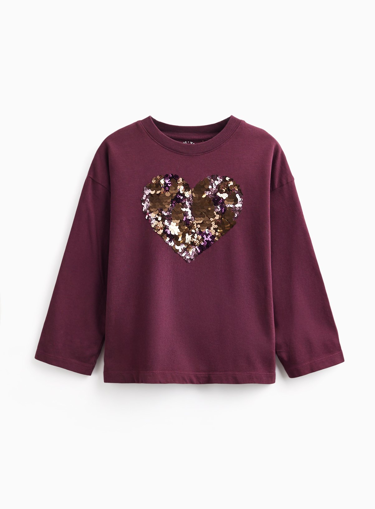 Sequin Heart Long Sleeve Top 9 years - Image 1 thumbnail
