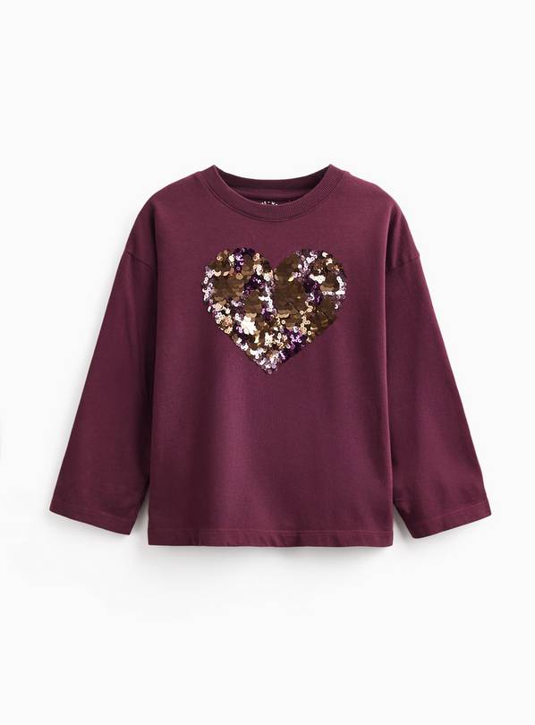 Sequin Heart Long Sleeve Top 11 years