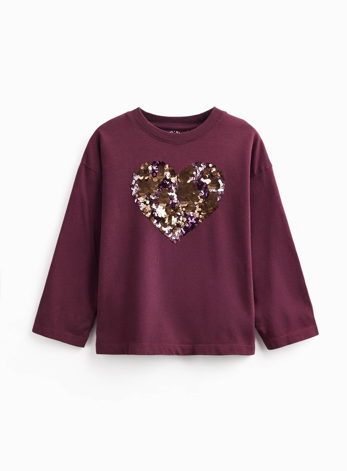 Sequin Heart Long Sleeve Top 9 years - Image 1