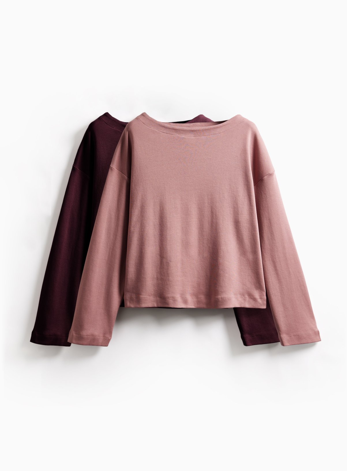 Pink Relaxed Boat Neck Long Sleeve Tops 2-Pack 24 - Image 1 thumbnail