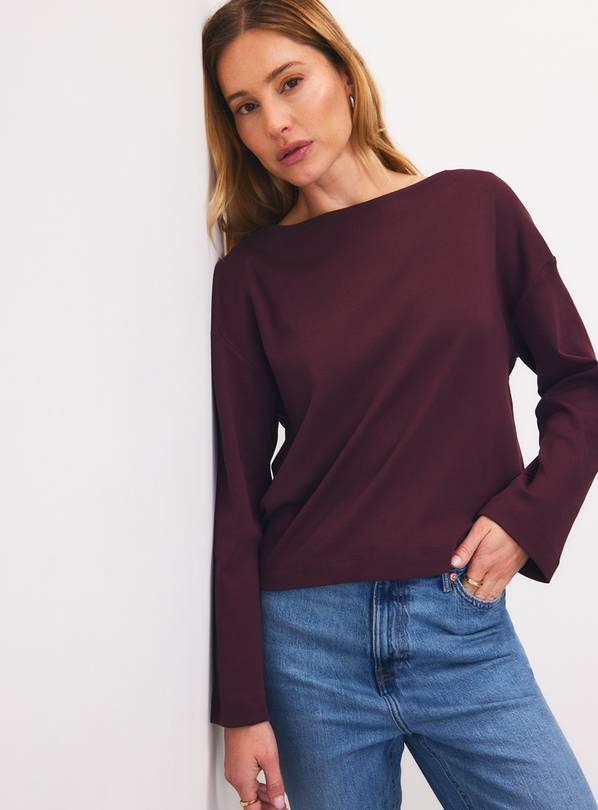 Pink Relaxed Boat Neck Long Sleeve Tops 2-Pack 24