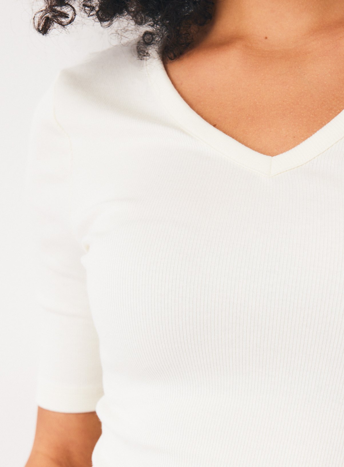Navy Ribbed Modal V-Neck Tops 2 Pack 20 - Image 3 thumbnail