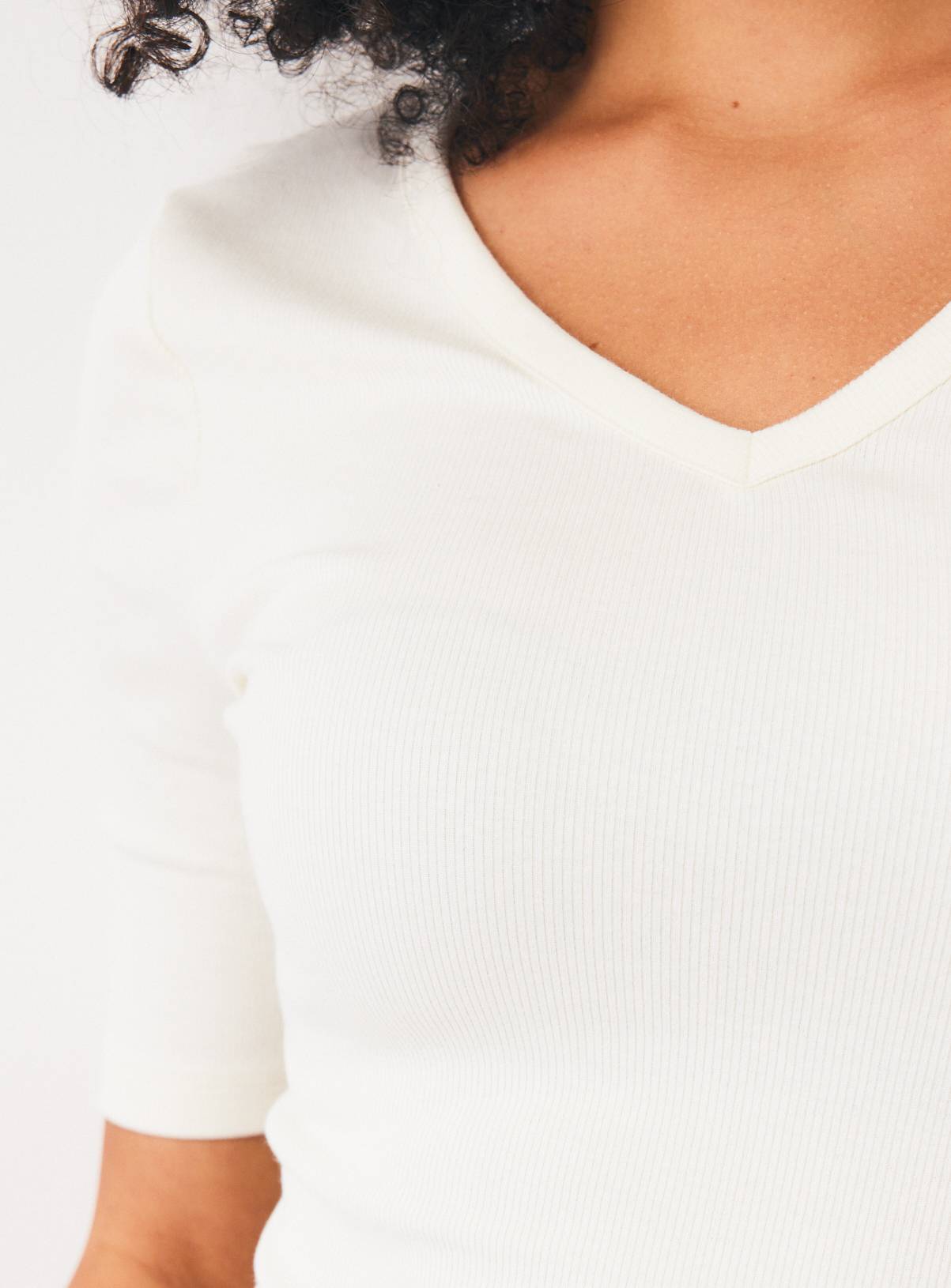 Navy Ribbed Modal V-Neck Tops 2 Pack 20 - Image 3