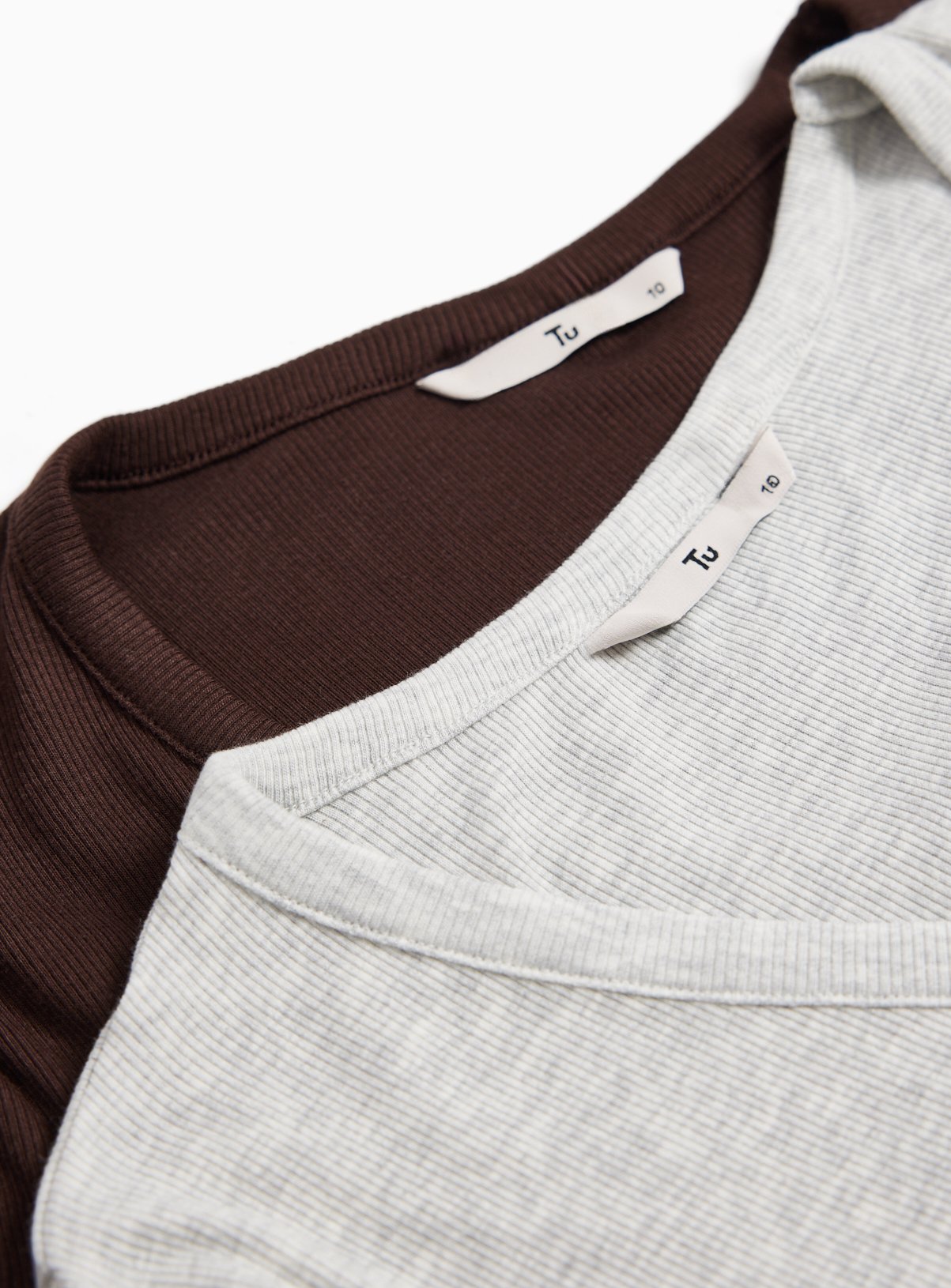 Half Sleeve Ribbed V Neck Tops 2 Pack  10 - Image 2 thumbnail