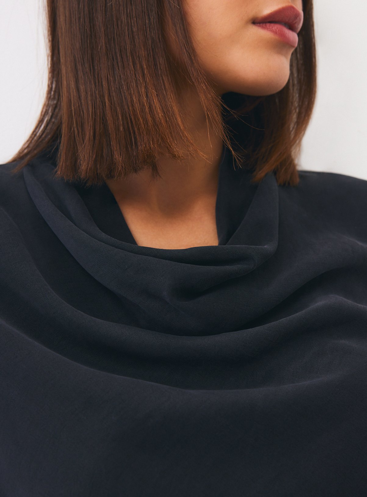 Black Sandwash Cowl Neck Top 12 - Image 3 thumbnail
