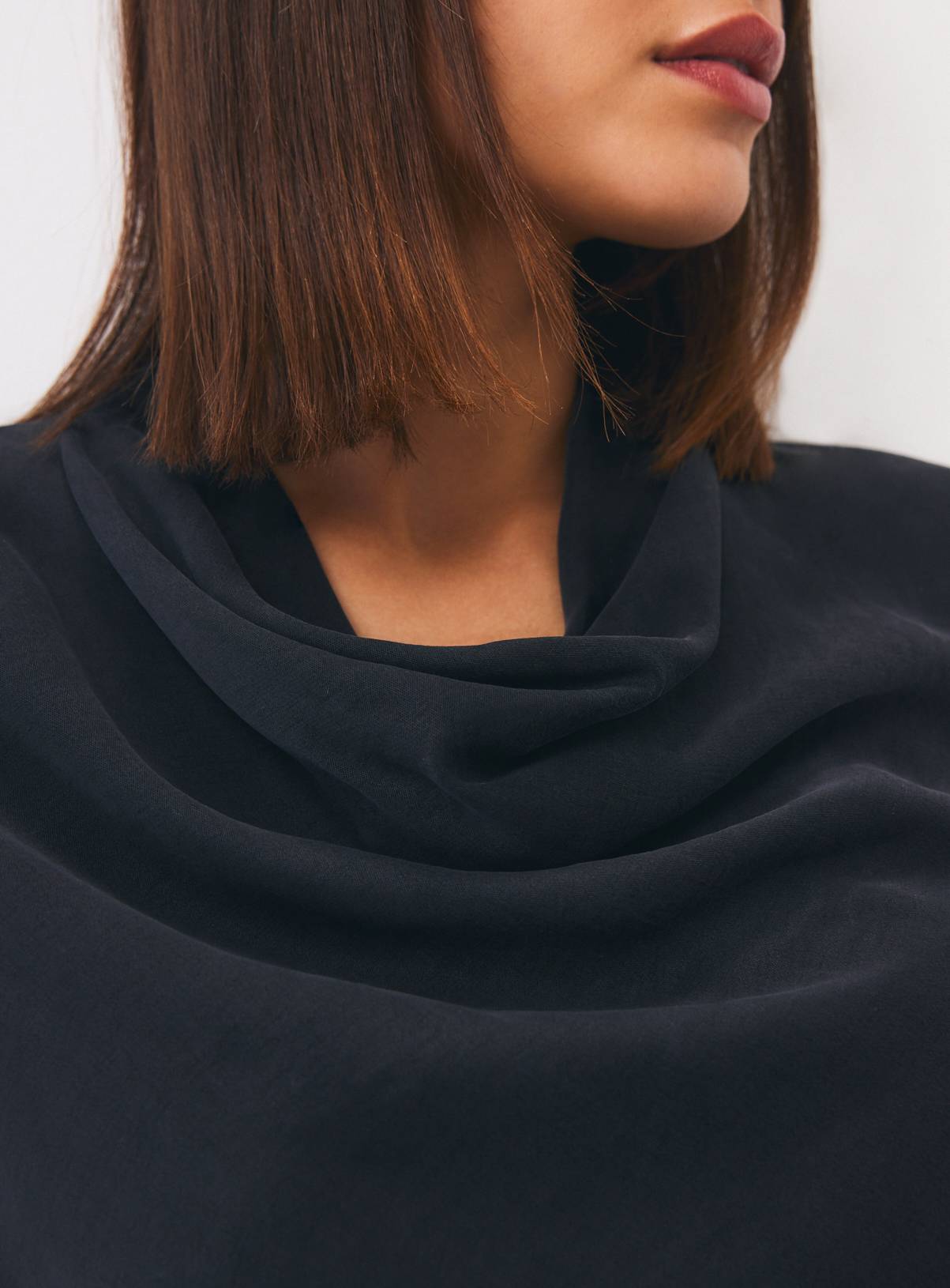 Black Sandwash Cowl Neck Top 12 - Image 3