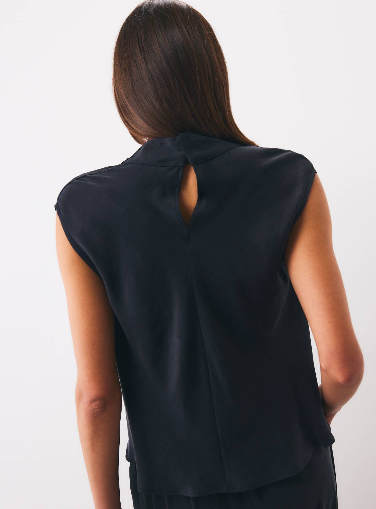 Black Sandwash Cowl Neck Top 12 - Image 4
