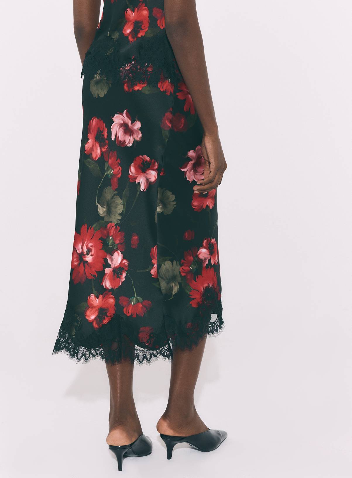 Red Floral Slip Skirt Co-Ord 22 - Image 4