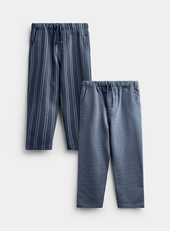 JOJO MAMAN BÉBÉ 2 Pack Vertical Stripe and Plain Joggers Charcoal Grey 12-18 months