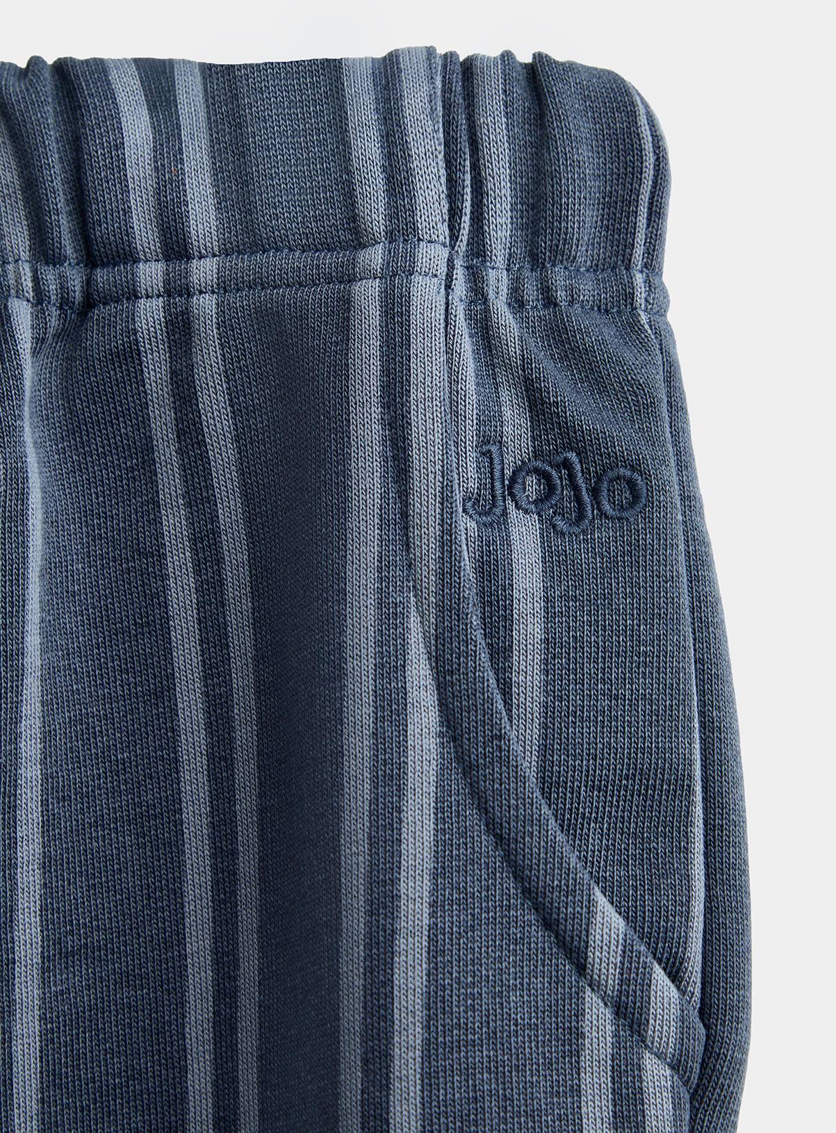 JOJO MAMAN BÉBÉ 2 Pack Vertical Stripe and Plain Joggers Charcoal Grey 12-18 months - Image 2