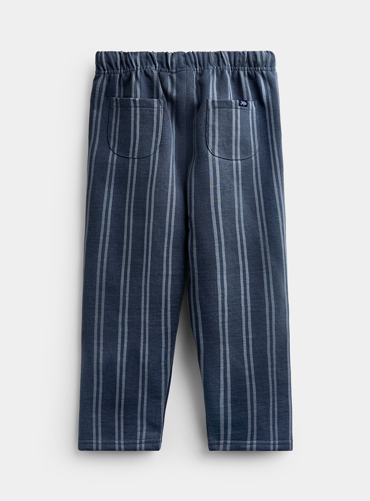 JOJO MAMAN BÉBÉ 2 Pack Vertical Stripe and Plain Joggers Charcoal Grey 12-18 months - Image 3 thumbnail