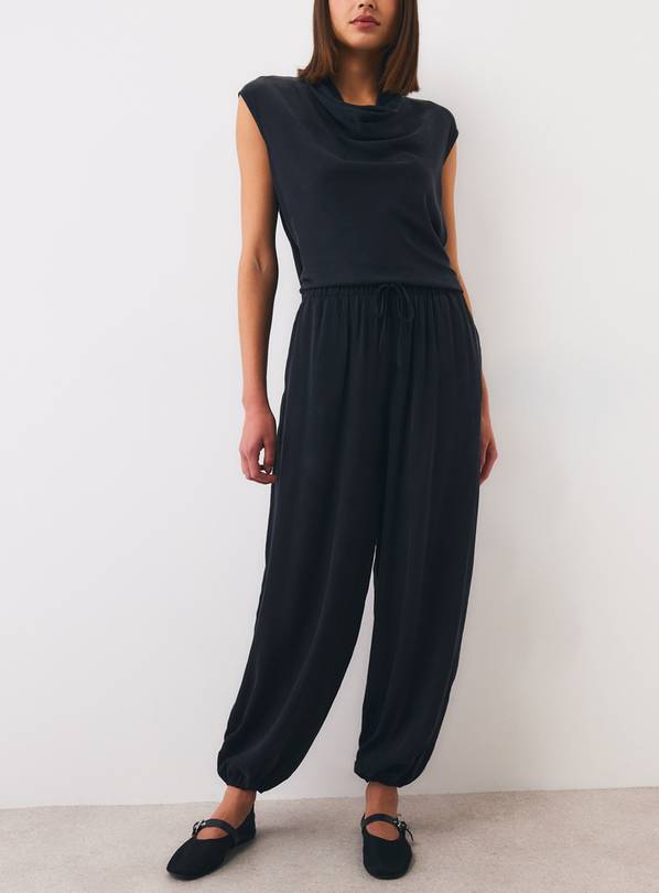 Black Sandwash Balloon Leg Trousers 20