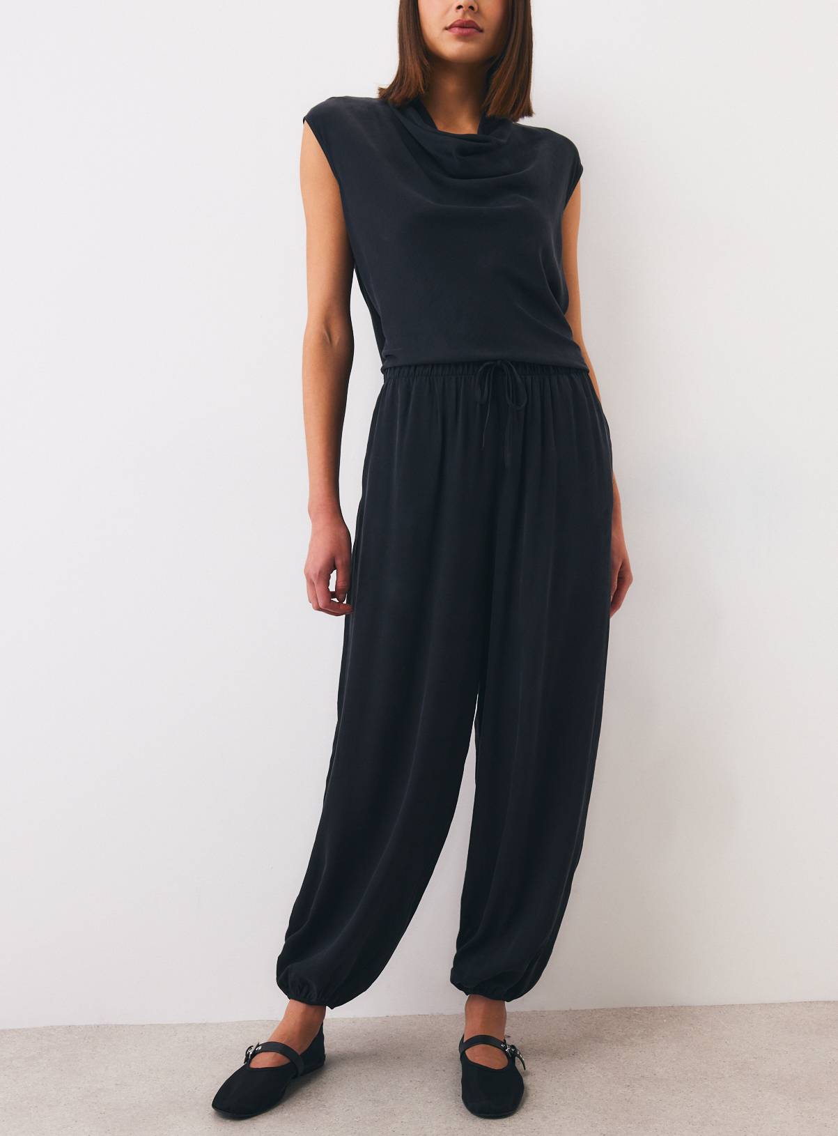 Black Sandwash Balloon Leg Trousers 20 - Image 1