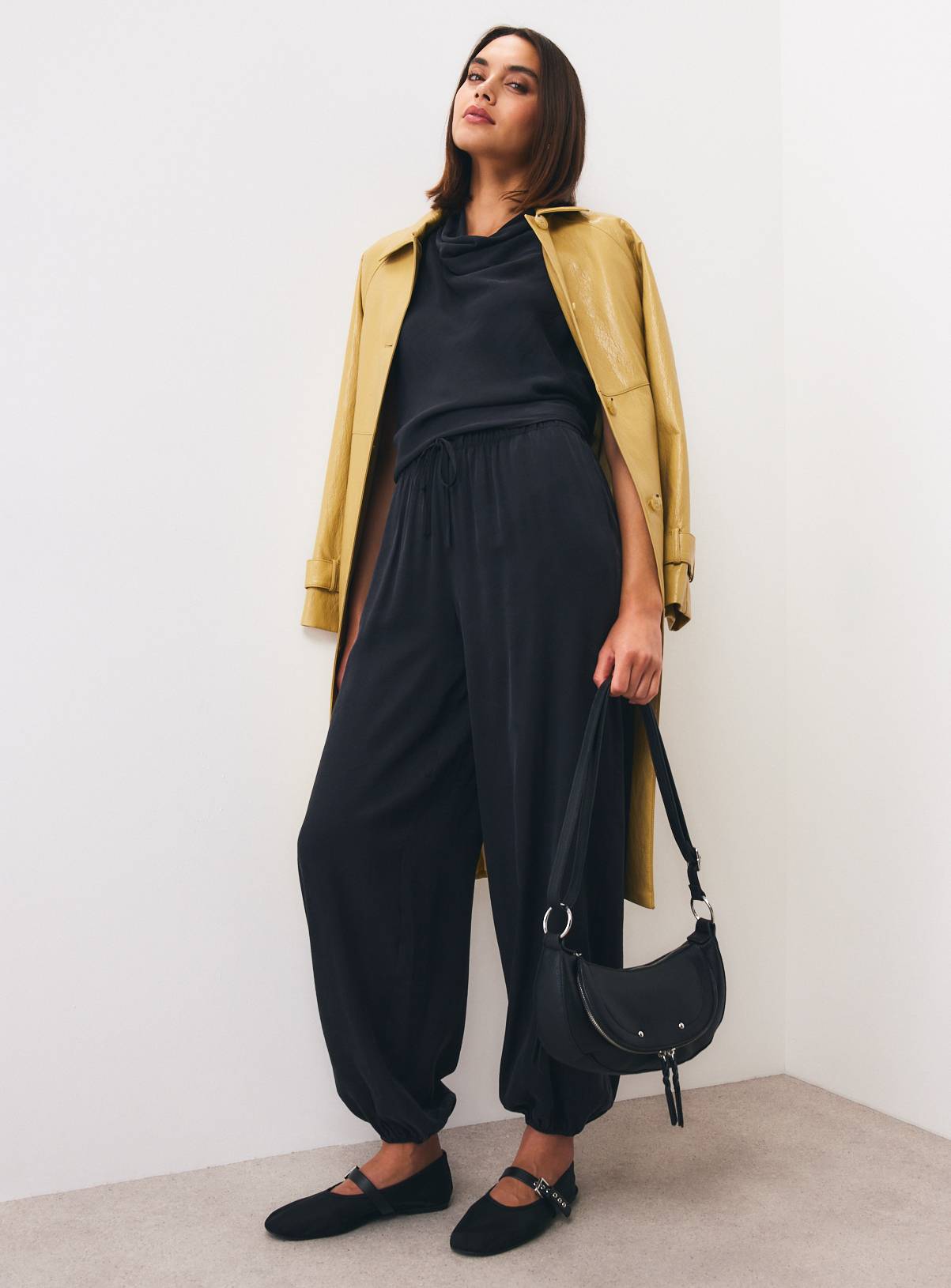 Black Sandwash Balloon Leg Trousers 20 - Image 2