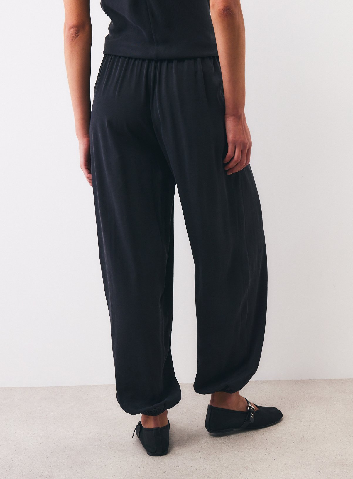 Black Sandwash Balloon Leg Trousers 20 - Image 4 thumbnail