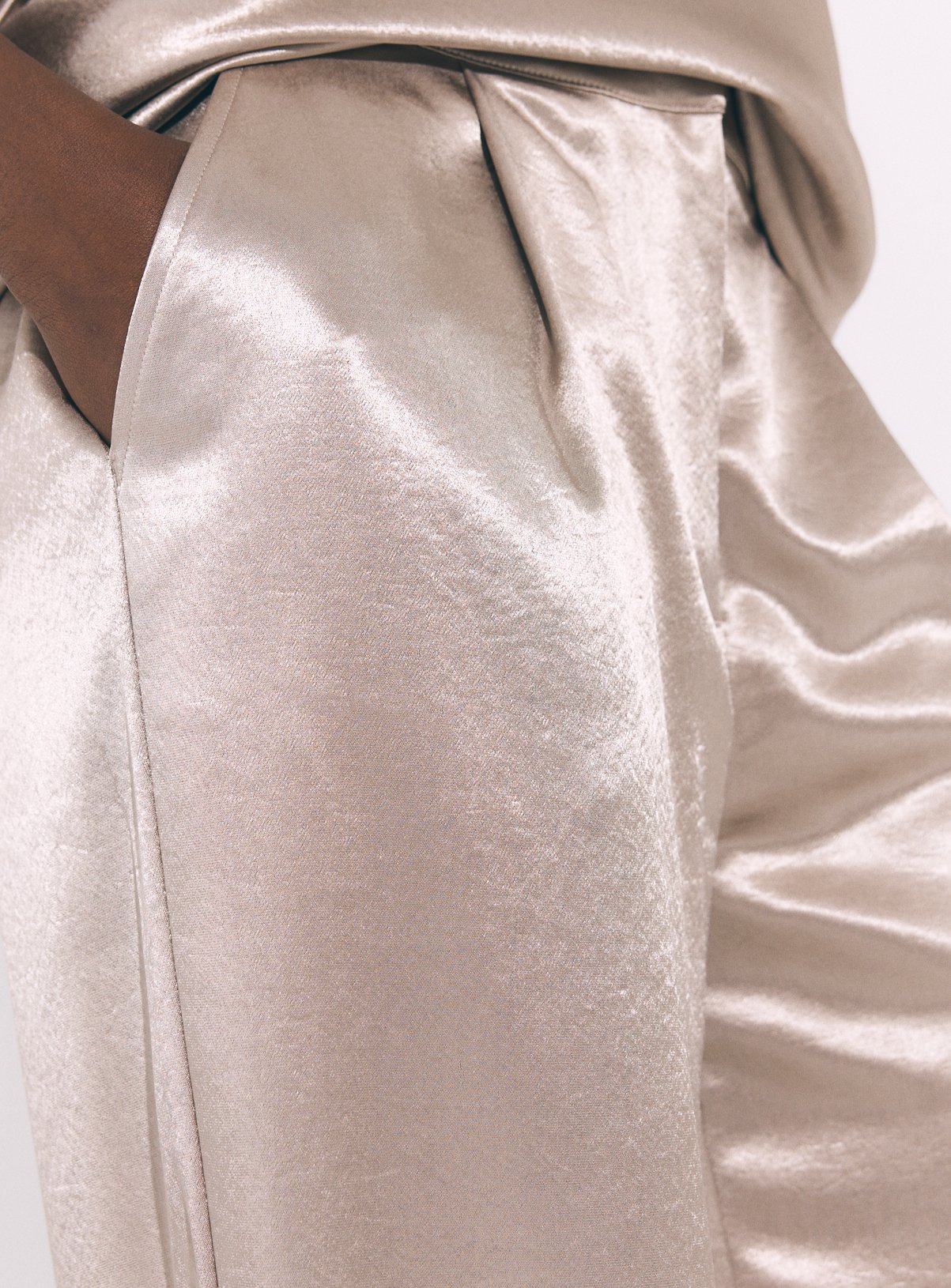 Liquid Satin Pleated Wide Leg Trousers 6 - Image 3 thumbnail