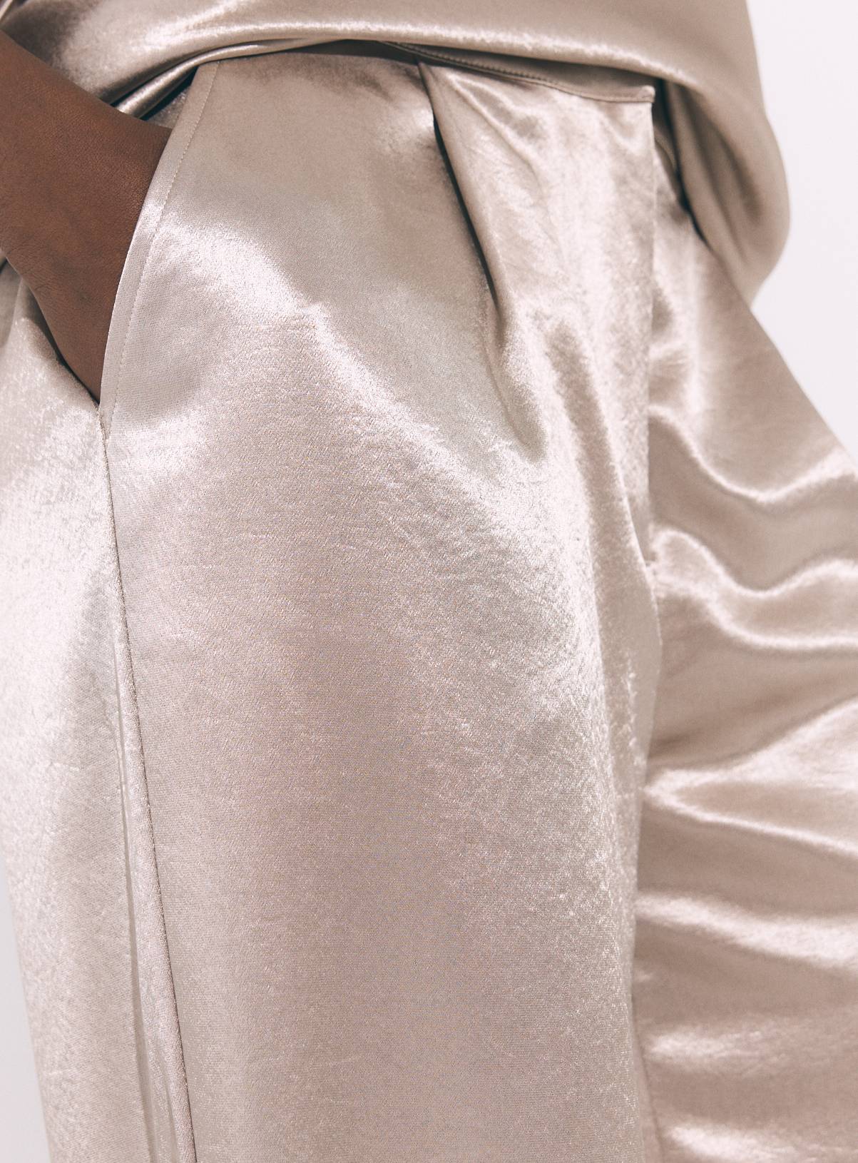 Liquid Satin Pleated Wide Leg Trousers 6 - Image 3