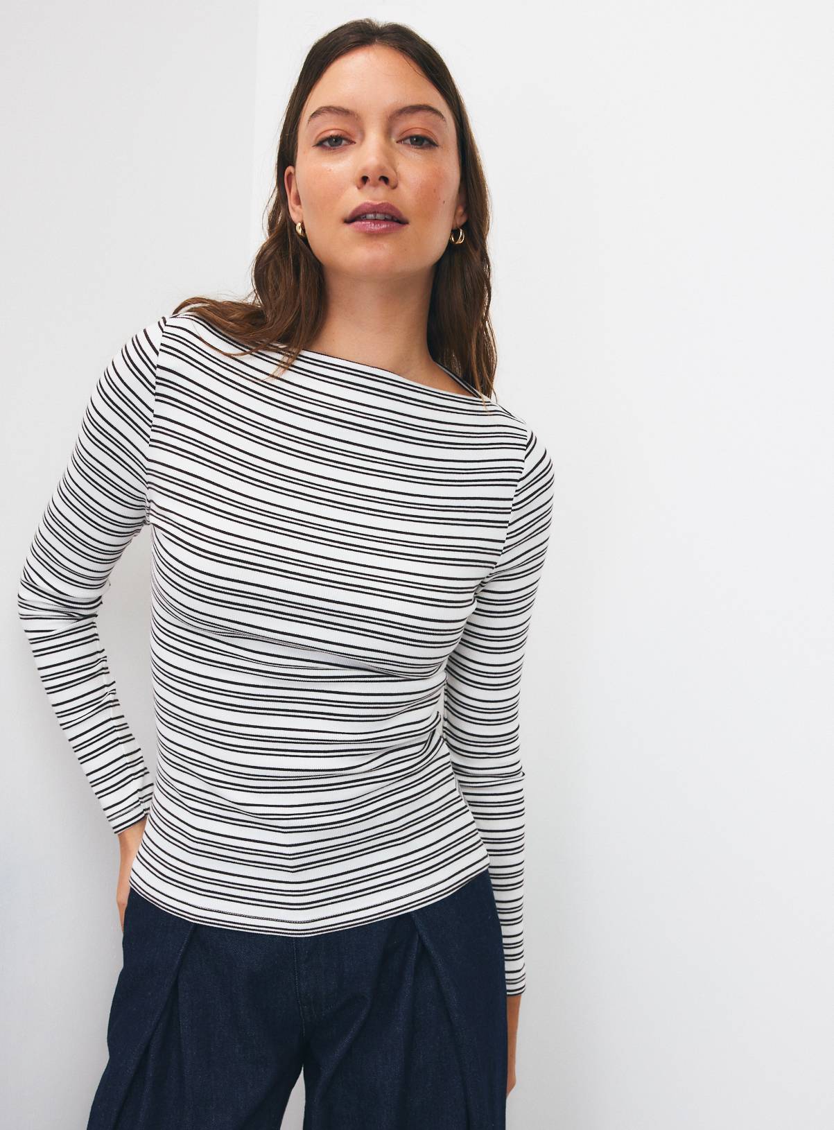 Stripe Ribbed Slash Neck Tops 2 Pack 24 - Image 2